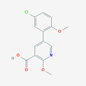 5-(5-Chloro-2-methoxyphenyl)-2-methoxynicotinic acid, 95%