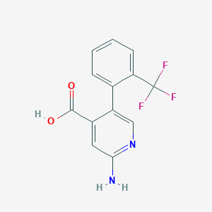 2-Amino-5-(2-(trifluoromethyl)phenyl)isonicotinic acid