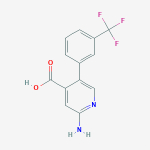 2-Amino-5-(3-(trifluoromethyl)phenyl)isonicotinic acid