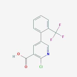 2-Chloro-5-[2-(trifluoromethyl)phenyl]pyridine-3-carboxylic acid