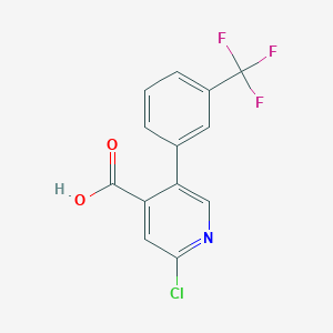 molecular formula C13H7ClF3NO2 B6392166 2-Chloro-5-(3-(trifluoromethyl)phenyl)isonicotinic acid CAS No. 1261773-33-4