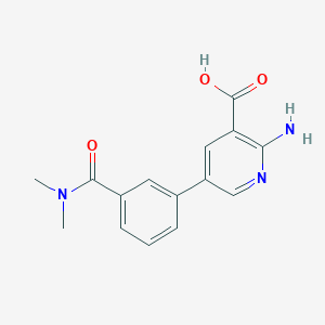 molecular formula C15H15N3O3 B6392518 2-Amino-5-[3-(N,N-dimethylaminocarbonyl)phenyl]nicotinic acid CAS No. 1261907-52-1