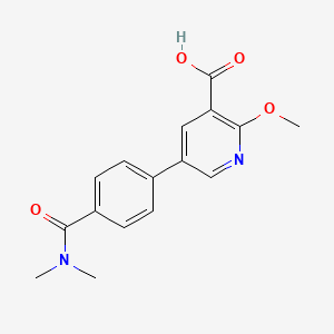 5-[4-(N,N-Dimethylaminocarbonyl)phenyl]-2-methoxynicotinic acid, 95%