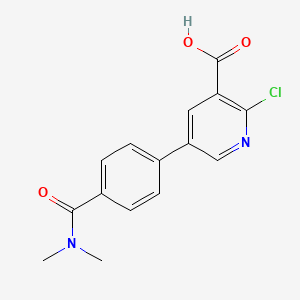 2-Chloro-5-[4-(N,N-dimethylaminocarbonyl)phenyl]nicotinic acid, 95%