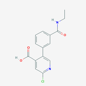 2-Chloro-5-[3-(ethylcarbamoyl)phenyl]pyridine-4-carboxylic acid