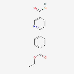 molecular formula C15H13NO4 B6392735 6-(4-Ethoxycarbonylphenyl)nicotinic acid CAS No. 1262007-83-9