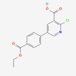 2-Chloro-5-(4-ethoxycarbonylphenyl)nicotinic acid, 95%