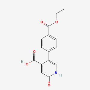 5-(4-Ethoxycarbonylphenyl)-2-hydroxyisonicotinic acid, 95%