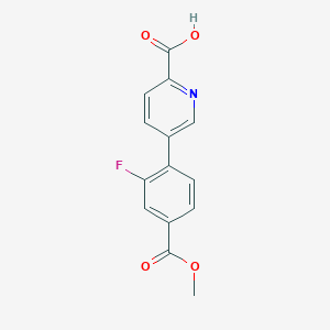 5-(2-Fluoro-4-methoxycarbonylphenyl)picolinic acid, 95%