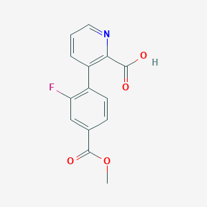 3-(2-Fluoro-4-methoxycarbonylphenyl)picolinic acid, 95%