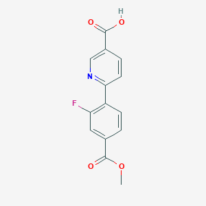 6-(2-Fluoro-4-methoxycarbonylphenyl)nicotinic acid, 95%