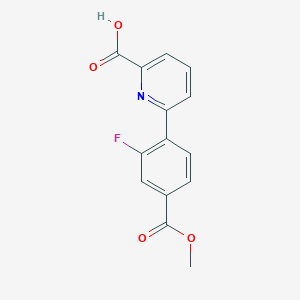 6-(2-Fluoro-4-methoxycarbonylphenyl)picolinic acid, 95%