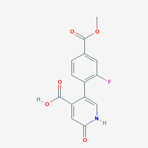 5-(2-Fluoro-4-methoxycarbonylphenyl)-2-hydroxyisonicotinic acid, 95%