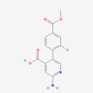 2-Amino-5-(2-fluoro-4-methoxycarbonylphenyl)isonicotinic acid