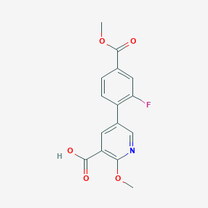 5-(2-Fluoro-4-methoxycarbonylphenyl)-2-methoxynicotinic acid, 95%