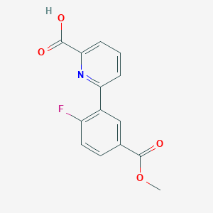 6-(2-Fluoro-5-methoxycarbonylphenyl)picolinic acid