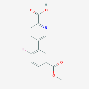 5-(2-Fluoro-5-methoxycarbonylphenyl)picolinic acid