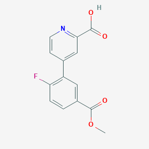 4-(2-Fluoro-5-methoxycarbonylphenyl)picolinic acid