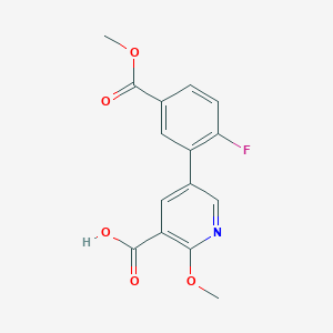 5-(2-Fluoro-5-methoxycarbonylphenyl)-2-methoxynicotinic acid