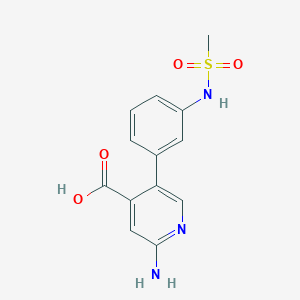 2-Amino-5-(3-methylsulfonylaminophenyl)isonicotinic acid