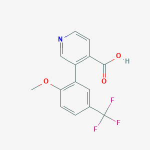 molecular formula C14H10F3NO3 B6394409 3-[2-Methoxy-5-(trifluoromethyl)phenyl]-4-pyridinecarboxylic acid CAS No. 1261991-93-8