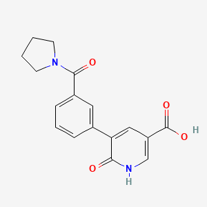 molecular formula C17H16N2O4 B6394416 6-Hydroxy-5-(3-pyrrolidinylcarbonylphenyl)nicotinic acid CAS No. 1261988-91-3