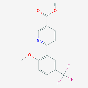 molecular formula C14H10F3NO3 B6394428 6-(2-Methoxy-5-trifluoromethylphenyl)nicotinic acid, 95% CAS No. 1261921-52-1