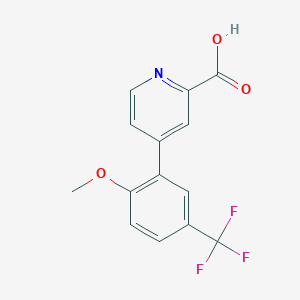 molecular formula C14H10F3NO3 B6394448 4-(2-Methoxy-5-trifluoromethylphenyl)picolinic acid CAS No. 1261972-61-5