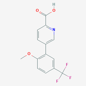 molecular formula C14H10F3NO3 B6394472 5-(2-Methoxy-5-trifluoromethylphenyl)picolinic acid CAS No. 1261888-82-7