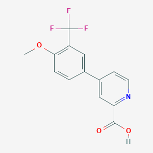 molecular formula C14H10F3NO3 B6394525 4-(4-Methoxy-3-trifluoromethylphenyl)picolinic acid CAS No. 1261950-96-2