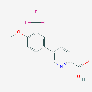 molecular formula C14H10F3NO3 B6394530 5-(4-Methoxy-3-trifluoromethylphenyl)picolinic acid CAS No. 1261958-26-2