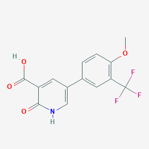 molecular formula C14H10F3NO4 B6394557 2-Hydroxy-5-(4-methoxy-3-trifluoromethylphenyl)nicotinic acid CAS No. 1261921-88-3