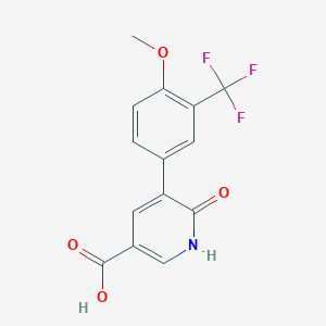 molecular formula C14H10F3NO4 B6394558 6-Hydroxy-5-(4-methoxy-3-trifluoromethylphenyl)nicotinic acid CAS No. 1261937-21-6