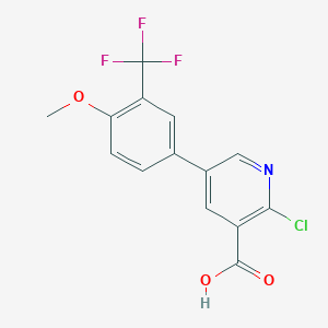 2-Chloro-5-[4-methoxy-3-(trifluoromethyl)phenyl]pyridine-3-carboxylic acid