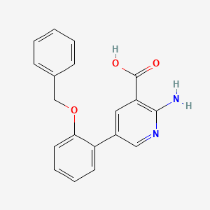 molecular formula C19H16N2O3 B6394610 2-Amino-5-(2-benzyloxyphenyl)nicotinic acid CAS No. 1258632-69-7