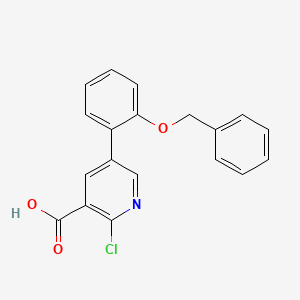 molecular formula C19H14ClNO3 B6394683 5-(2-Benzyloxyphenyl)-2-chloronicotinic acid CAS No. 1258614-76-4