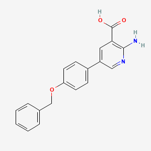 molecular formula C19H16N2O3 B6394716 2-Amino-5-(4-benzyloxyphenyl)nicotinic acid CAS No. 1261936-22-4