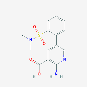 molecular formula C14H15N3O4S B6394790 2-Amino-5-(2-N,N-dimethylsulfamoylphenyl)nicotinic acid CAS No. 1261951-04-5