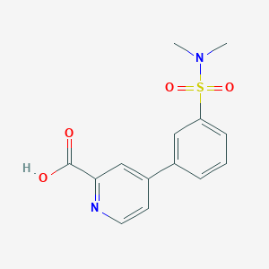 molecular formula C14H14N2O4S B6394843 4-(3-N,N-Dimethylsulfamoylphenyl)picolinic acid CAS No. 1261922-68-2