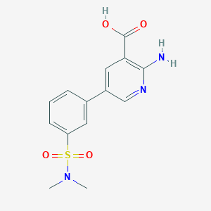 molecular formula C14H15N3O4S B6394873 2-Amino-5-(3-N,N-dimethylsulfamoylphenyl)nicotinic acid CAS No. 1261968-67-5