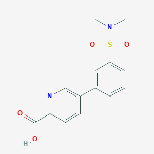 molecular formula C14H14N2O4S B6394875 5-(3-N,N-Dimethylsulfamoylphenyl)picolinic acid CAS No. 1261951-30-7