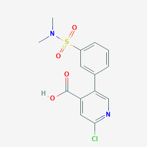 molecular formula C14H13ClN2O4S B6394904 2-Chloro-5-(3-N,N-dimethylsulfamoylphenyl)isonicotinic acid CAS No. 1261892-52-7