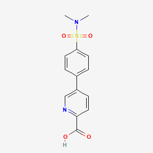 molecular formula C14H14N2O4S B6394924 5-(4-N,N-Dimethylsulfamoylphenyl)picolinic acid CAS No. 1261900-55-3