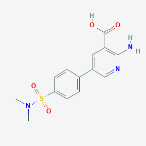 molecular formula C14H15N3O4S B6394932 2-Amino-5-(4-N,N-dimethylsulfamoylphenyl)nicotinic acid CAS No. 1261951-43-2