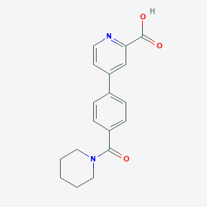 molecular formula C18H18N2O3 B6394997 4-[4-(Piperidine-1-carbonyl)phenyl]picolinic acid CAS No. 1262004-63-6