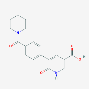 molecular formula C18H18N2O4 B6395022 6-Hydroxy-5-[4-(piperidine-1-carbonyl)phenyl]nicotinic acid CAS No. 1261977-29-0