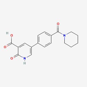 molecular formula C18H18N2O4 B6395023 2-Hydroxy-5-[4-(piperidine-1-carbonyl)phenyl]nicotinic acid CAS No. 1261923-09-4