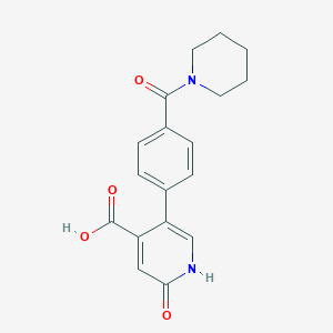 molecular formula C18H18N2O4 B6395028 2-Hydroxy-5-[4-(piperidine-1-carbonyl)phenyl]isonicotinic acid CAS No. 1262010-04-7