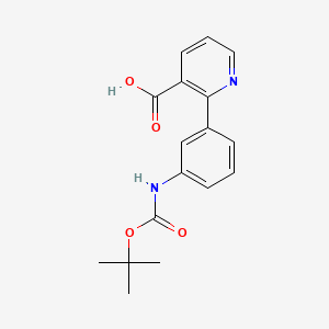 molecular formula C17H18N2O4 B6395060 2-(3-Boc-aminophenyl)nicotinic acid CAS No. 1261923-36-7