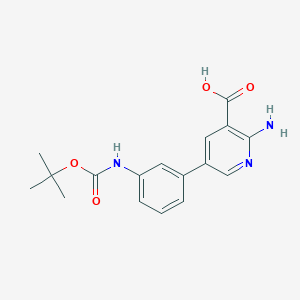 molecular formula C17H19N3O4 B6395078 2-Amino-5-(3-boc-aminophenyl)nicotinic acid CAS No. 1261923-64-1